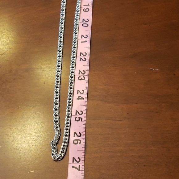 Vtg 54" Silver Look Chain Link Necklace EUC - Picture 2 of 6